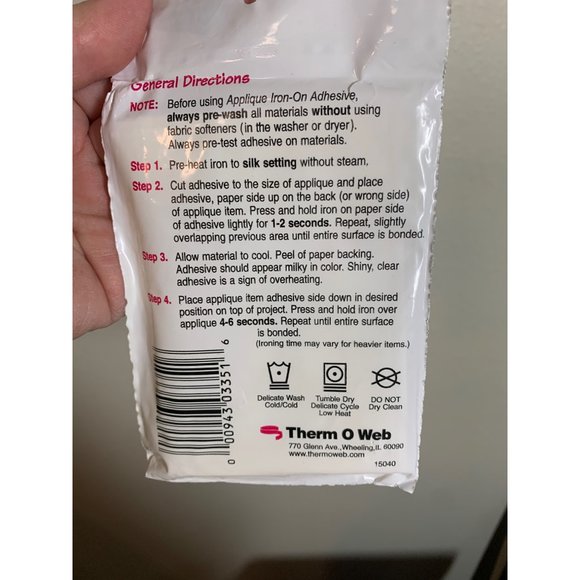 Thermoweb 3351 Applique No-Sew Iron On Adhesive Bundle Lot of 5 17"x12" - Picture 3 of 3